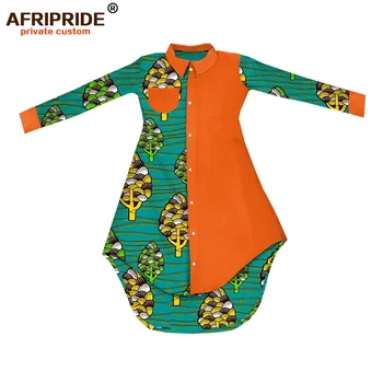 Africké šaty pre ženy AFRIPRIDE na mieru celý rukáv singel svojim polovici teľa dĺžka ženy bežné šaty A1825094