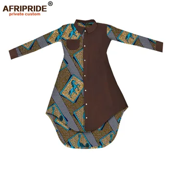 Africké šaty pre ženy AFRIPRIDE na mieru celý rukáv singel svojim polovici teľa dĺžka ženy bežné šaty A1825094