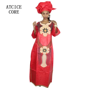 Africké šaty pre ženy bazin riche výšivky dizajn dlhé šaty LA065-1