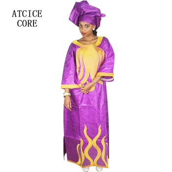 Africké šaty pre ženy dashiki šaty bazin riche výšivky dizajn šaty, dlhé šaty s šatku