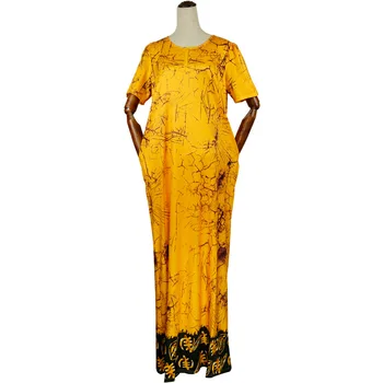 Africké Šaty pre Ženy Tlač Dashiki Oblečenie Krátkym Rukávom Letné Maxi Vestidos Afrike Šaty Plus Veľkosť Šaty župan africaine