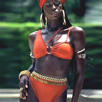 Africký Štýl Tlače Bikini Vystrihnúť Obväz Plavky Ženy Plavky Brazílske Bikini Totem Tlač Plavky Plávanie Kostýmy