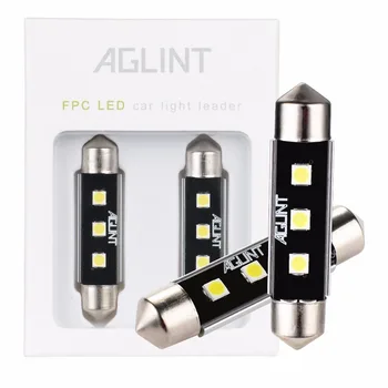 AGLINT 2KS LED Svetlá Pre Autá Vlkovcový 41mm 42mm C5W CANBUS Auto vnútorné Osvetlenie Mapa Čítanie Doom batožinového priestoru Light, Biele 12V