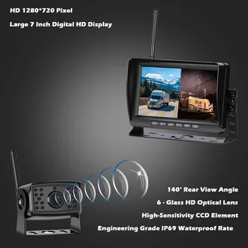 AHD Vysokým Rozlíšením AHD Bezdrôtový Truck DVR Auto Monitor 7
