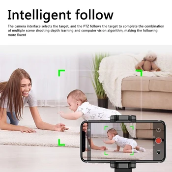 AI Intelligent Smart Streľba Selfie Stick Smartphone Mount Držiak Otáčanie 360 Auto Tvár Objektu Sledovania Vlogging Video Kamera