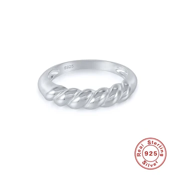Aide 925 Sterling Silver Ring In 2020 Nové Croissant Krúžok All-zápas Ženskej Krúžok Krúžky Minimalistický Robustný Vintage Šperky