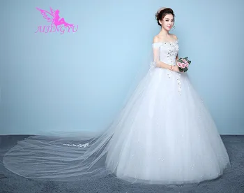 AIJINGYU svadobné sladké strana dlhé šaty svadobné šaty WK324