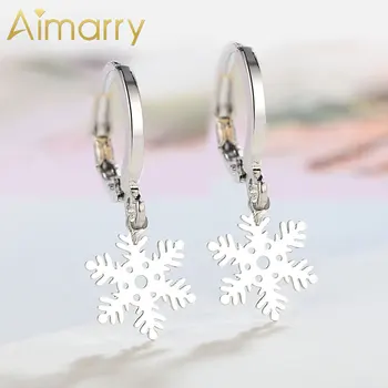 Aimarry 925 Sterling Silver Snowflake Drop Náušnice Pre Ženy, Vianočné Čaro Darčeky Angažovanosti, Svadby, Módne Šperky