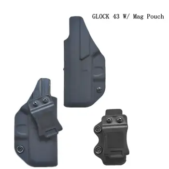 Airsoft Gun Puzdro pre Glock 43 IWB/OWB Gun Puzdro S 9mm Mag Pouch Jediný Časopis Prípade Mag Pouch