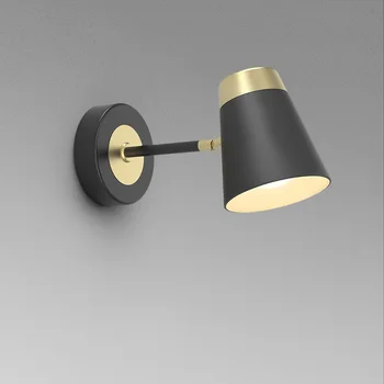 Aisilan luxusné nástenné svietidlo kartáčovaný čierna a zlatá nástenné svietidlo spálňa štúdia LED zariadenie