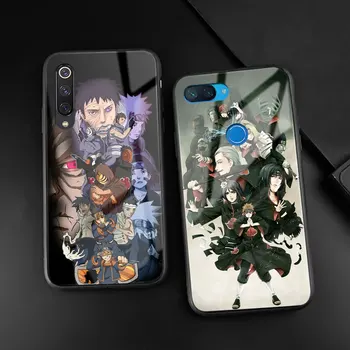 Akatsuki Naruto Anime telefón prípade tvrdeného skla kryt mäkké pre Xiao Mi 8 9 SE Mix 2 2s 3 RedMi Poznámka 5 6 7 8 Pro