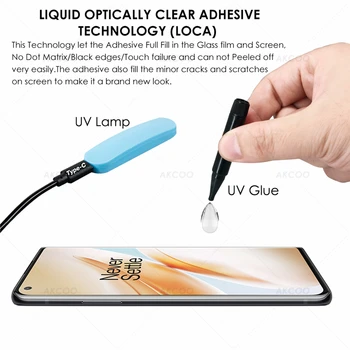 Akcoo UV Sklo film pre OnePlus 8 Pro Privacy screen protector plný lepidlo citlivé na dotyk anti-spy tvrdeného skla pre oneplus 8