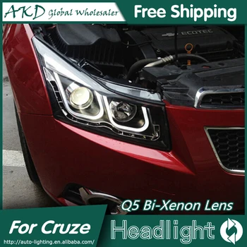 AKD Auto Styling Head Lampa pre Chevrolet Cruze Svetlomety Nový Cruze LED Reflektor DRL O5 Bi Xenon Šošovky, Vysoká Nízka Lúč Parkovanie