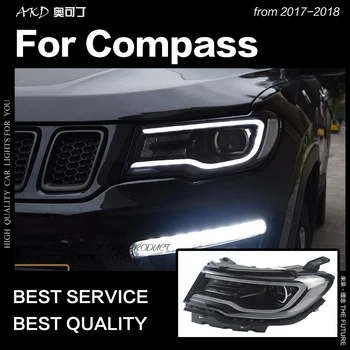 AKD Auto Styling Head Lampa pre Jeep Compass Svetlomety 2017-2018 Nový Kompas LED Reflektor LED DRL Hid Bi Xenon Auto Príslušenstvo