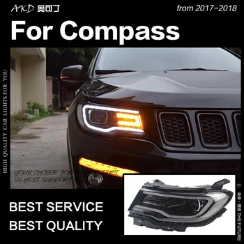 AKD Auto Styling Head Lampa pre Jeep Compass Svetlomety 2017-2018 Nový Kompas LED Reflektor LED DRL Hid Bi Xenon Auto Príslušenstvo