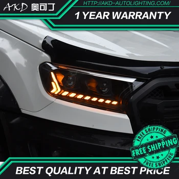 AKD Auto Styling Head Lampa pre Ranger Svetlomety 2016-2020 Everest LED Reflektor Snaženia LED DRL Hid Bi Xenon Auto Príslušenstvo