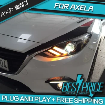 AKD Autá Styling predné svetlo Na Mazda 3 Mazda3 Axela-2016 Svetlomety LED svietenie Bi-Xenon, Lúč, Hmlové svetlá angel eyes