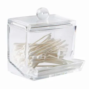 Akryl bavlnenou handričkou kontajner, kozmetické úložný box, transparentné vaty box, šperky úložný box a cukrovinky jar