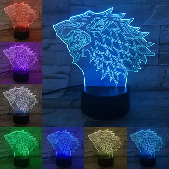 Akryl Zvieratá 3D LED Lampa Spálňa Stole Vedľa Nočné Svetlo 7 Farieb Zmena Dotyk Vzdialené Základne Domáce Dekorácie, Vianočné Darčeky