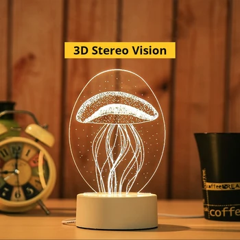 Akrylových 3D LED Nočné Osvetlenie Novinka Ilúziu, Nočné Lampy 3D Ilúziu, stolná Lampa 3D LED Lampa Hračky Darček Pre deti, Domáce Dekorácie