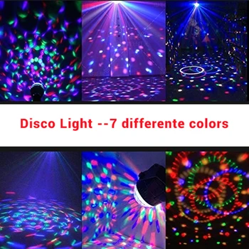 Aktivované zvukom Rotujúce Disco Ball DJ Party Svetlá 3W 3LED RGB LED Fáze Svetlá Na Vianočné Svadba zvuk strana svetlá