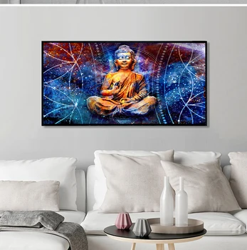 Akvarel Pán Buddha Abstraktnú olejomaľbu na Plátne Náboženských s a Vytlačí Cuadros Wall Art Obrázky Pre Obývacia Izba