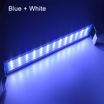 Akvárium LED Light Super Slim akvárium Vodných Rastlín Rastú Osvetlenie Nepremokavé Svetlé Klip, Modrá Lampa LED 18-75 cm pre Rastliny 220v