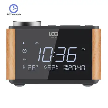 Alarm Zrkadlo Bluetooth Reproduktor Spánok Teplota Subwoofer, USB Nabíjačka, FM Rádio, Digitálny Prehrávač Hudby Tabuľka Hodiny Elektronické