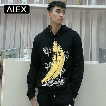 Alex Plein Hoodie mužov, jeden kus king banana cartoon mikina mužov bavlna streetwear couture tepláková súprava mužov oblečenie legrační