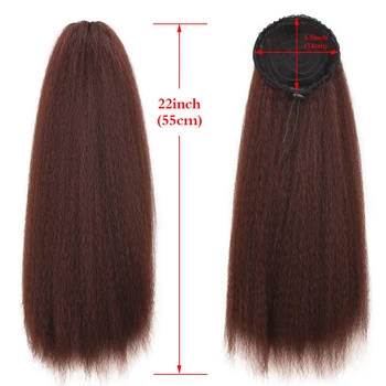 AliLeader Kinky Afro Rovno Syntetické Vlasy Šnúrkou Copu Clip In predlžovanie Vlasov Prírodné Čierny Obláčik Copu pre Ženy