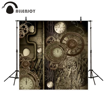 Allenjoy fotografie pozadie vintage steampunk výstroj kovové hodiny pozadí photocall prispôsobiť fotografické photobooth