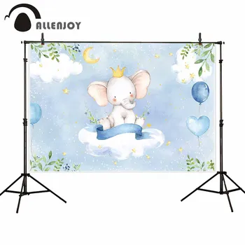 Allenjoy slon baby sprcha pozadie Deti Strany Bannery Kvety Záclony Krst Prípade Dodávky Zvieratá Narodeniny Photozone