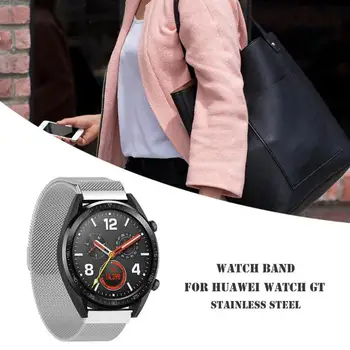 ALLOYSEED1Pc Milanese Slučky Nehrdzavejúcej Ocele Watchband pre Huawei Sledovať GT Magnet Rýchle Uvoľnenie Kapela Športové Zápästí Náramok Pracka