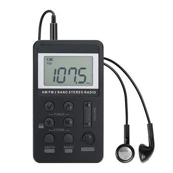 AM/FM Vreckové Rádio Prenosné Dual Band Digitálny Displej Mini Ukladať Viacero Staníc Rádio s HiFi Slúchadlá Batérie