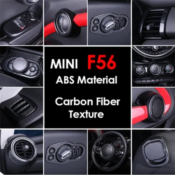 AMBERMILE pre Mini Cooper F56 Doplnky Interiéru Vozidla Uhlíkových Vlákien Textúra Konzoly odvzdušňovací Dvere Reproduktor Rukoväť Kryt Výbava