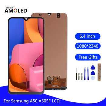 Amoled Pre Samsung Galaxy A50 SM-A505FN/DS A505F/DS A505 LCD Displej Dotykový Displej Digitalizátorom. Montáž Pre Samsung A50 A50F LCD