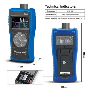 Amoniak Monitorovanie Plynov Detektor NH3 Monitor,0-100ppm Častíc Detektor Meter pre Priemysel,Vzduch Čistička Kvality,chov,Fariem