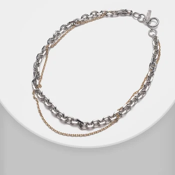 Amorita Reťazca dizajn a módne dvojvrstvové kovové náhrdelník