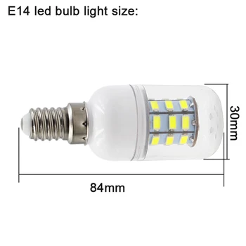 Ampolletas svetla led E14 3W kukurica žiarovky 110v 220v alebo 12v 24v super 5730 sviečka pozornosti 12 24 v napätie 360 stupeň osvetlenia E 14 lampa