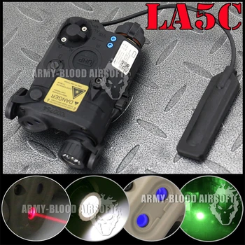 AN/PEQ-15 LA5C Upgrade Verzia LED Biele Svetlo, + Červený Laser W/ IR Laser & IR Šošovky Taktická Baterka Zbraň Svetlá