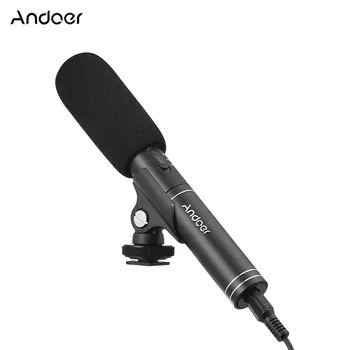 Andoer odborného Pohovoru Mikrofón Brokovnice Prepínateľné Omni-directional Cardioid Pick-up Režim pre Canon, Nikon, Sony DSLR