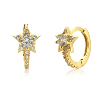 ANDYWEN 925 Sterling Silver Star Kruhu Huggies 2020 Obruče 8,5 mm Slučky Piercing Luxusné Kvalitné Pevné Šperky Pre Ženy