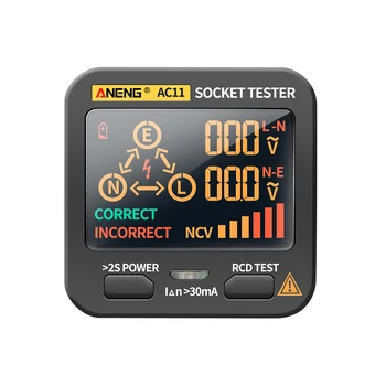 ANENG AC11 Digitálne Smart Zásuvky Tester Napätia Test Zásuvky Detektor US/UK/EU/AU Plug Ground Zero Line Fáze Skontrolujte Rcd NCV test
