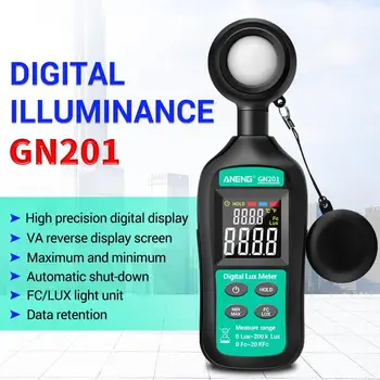ANENG GN201 Luxmeter Digitálny Svetlo Meter 200 TISÍC Lux Meter Fotometer uv Meter UV Radiometer Ručné Illuminometer Fotometer