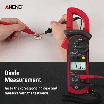 ANENG ST201 1999 Počíta Digitálne Svorka Meter Multimeter DC/AC Napätie Ammeter Odpor kapacitné Diódy Tester Data Hold