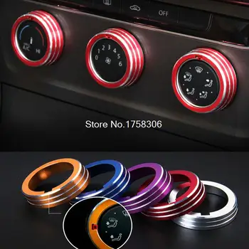 Angelguoguo klimatizácia manuálna gombík Na rok Volkswagen Golf 7 MK7 Auto klimatizácia Otočný gombík dekorácie krúžok