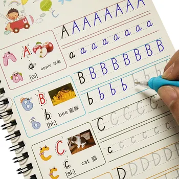 Anglický list Čínskej pinjin slová čísla kreslenie predškolského naučiť písať magic praxi copybook 1set