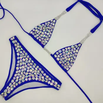 Anibol Drahokamu Bikini 2020 Najnovšie Crystal Triangle Bikini Set Ženy, Plavky, Vysoko Kvalitné Diamantové Ručne šité Plavky