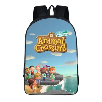 Animal Crossing Cartoon Hry Batoh pre Chlapcov, Dievčatá 16inch Základnej Školy Taška pre Deti Nové, Mäkké Späť do Školy Darček Mochilas