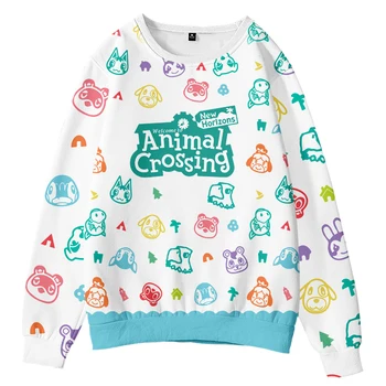 Animal Crossing Mikina Ženy Móda Kawaii Cartoon Tlač Harajuku 3D Pulóvre Oblečenie na Jeseň Dlhým Rukávom, Mikiny